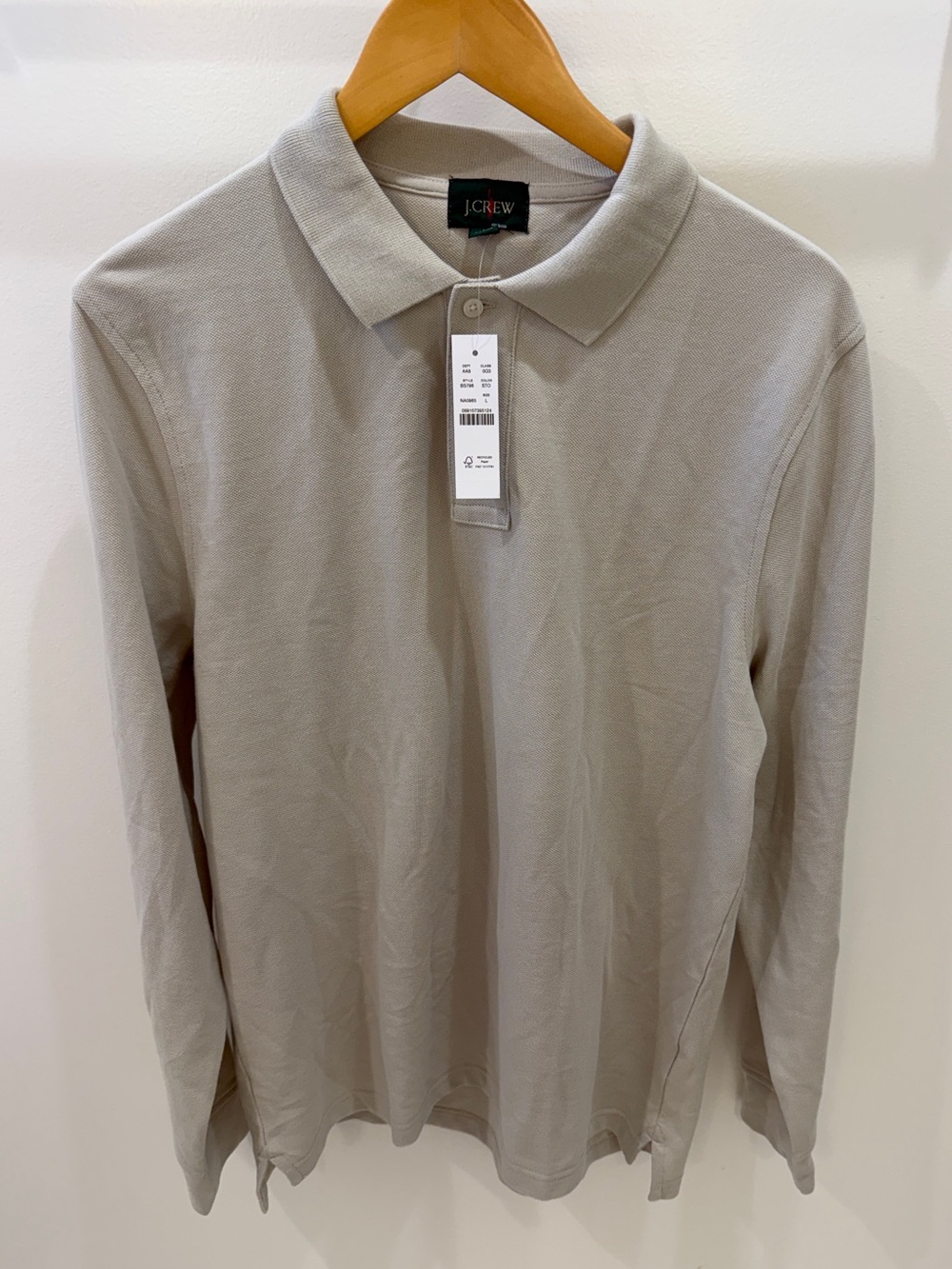 J. Crew long-sleeve slim piqué polo shirt